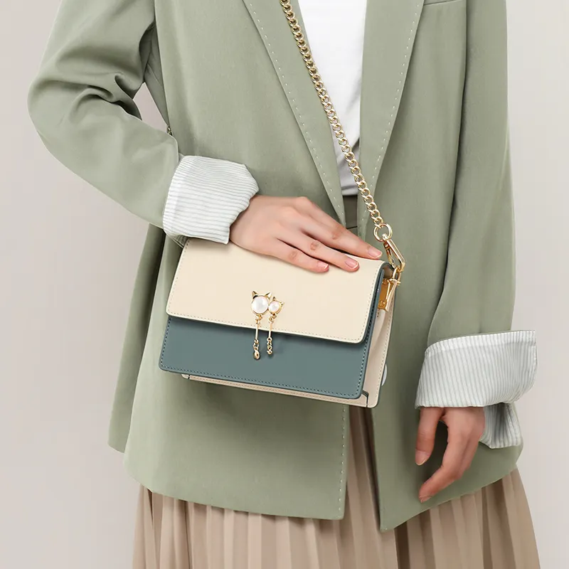 VINEY Cow Split Leather Bonded Synthetic Leather Shoulder Bag Crossbody Bag Mom Bag Regular Women's Multicolor-18
