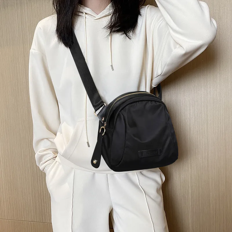 VINEY Oxford Sling Bag Fanny Pack Shoulder Bag Crossbody Bag Small Size Women's Extreme Night Black-1