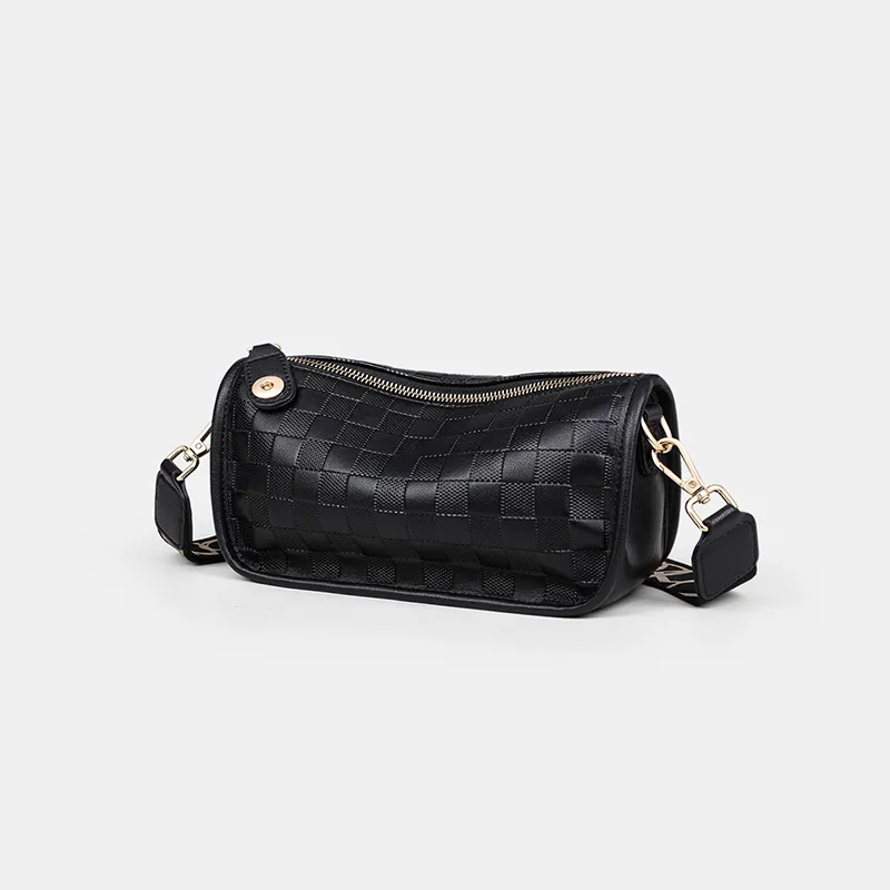 VINEY Synthetic Leather Shoulder Bag, Crossbody Bag Regular Women's Black-3