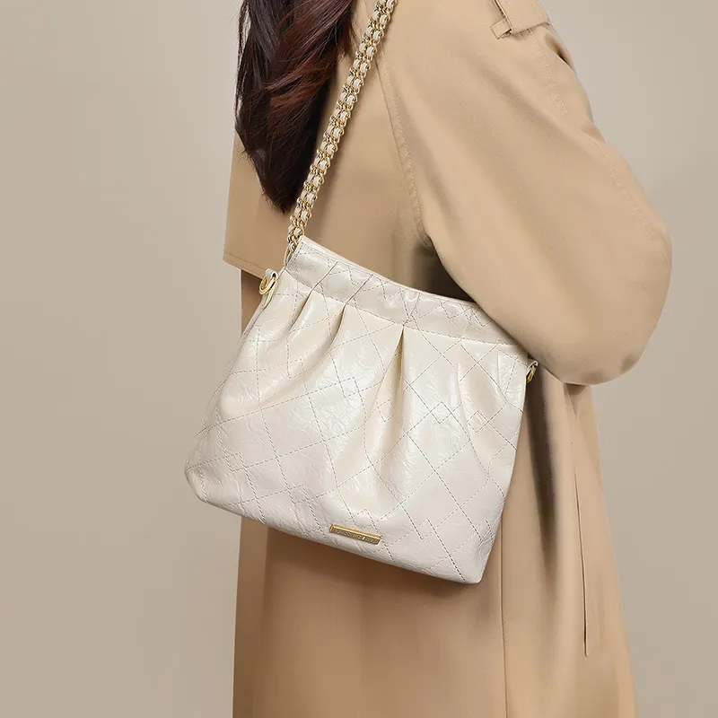 VINEY Cow Leather Shoulder Bag Crossbody Bag Regular Women's Ecru-1