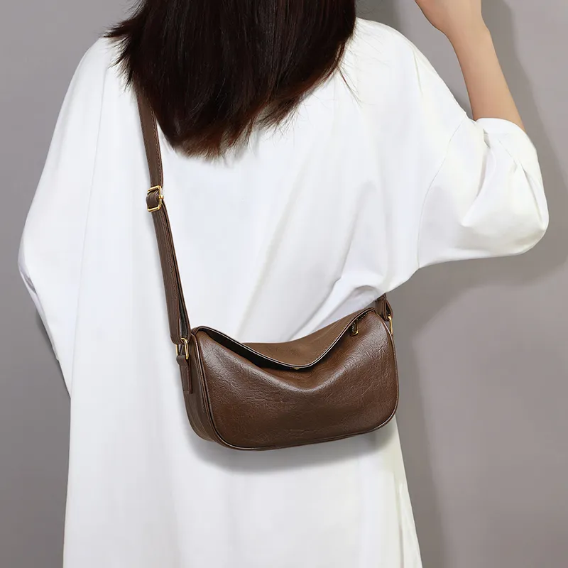 VINEY Synthetic Leather Shoulder Bag Crossbody Bag Dumpling Bag Regular Women's Coffee-5
