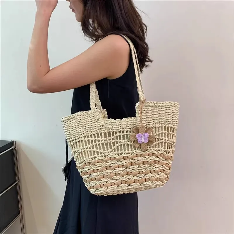 VINEY Fabric Shoulder Bag Regular Women's Beige-2
