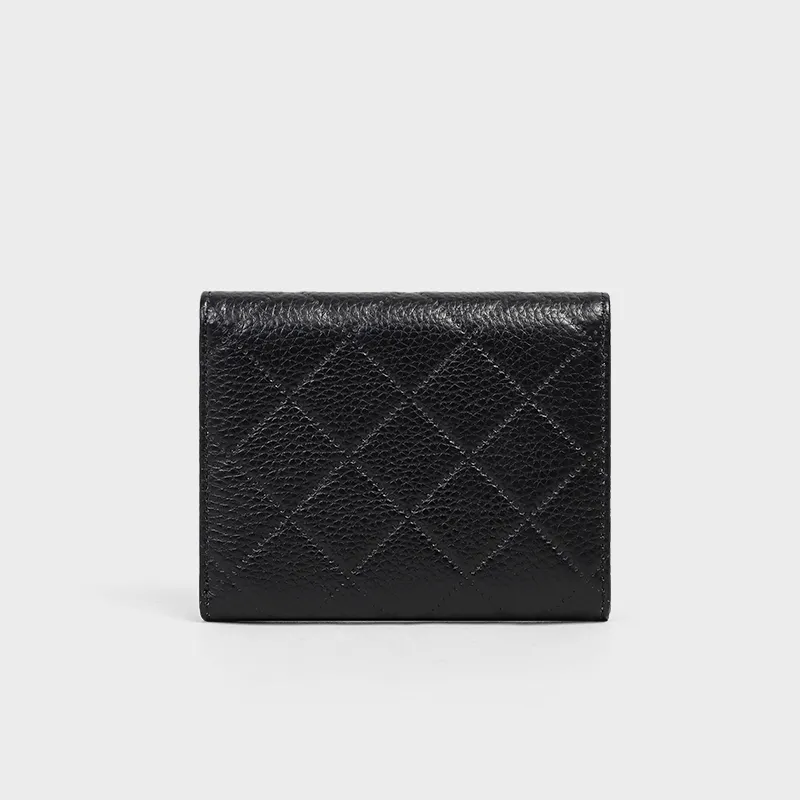 VINEY Cow Leather Wallet Clutch Regular Women's Black-2
