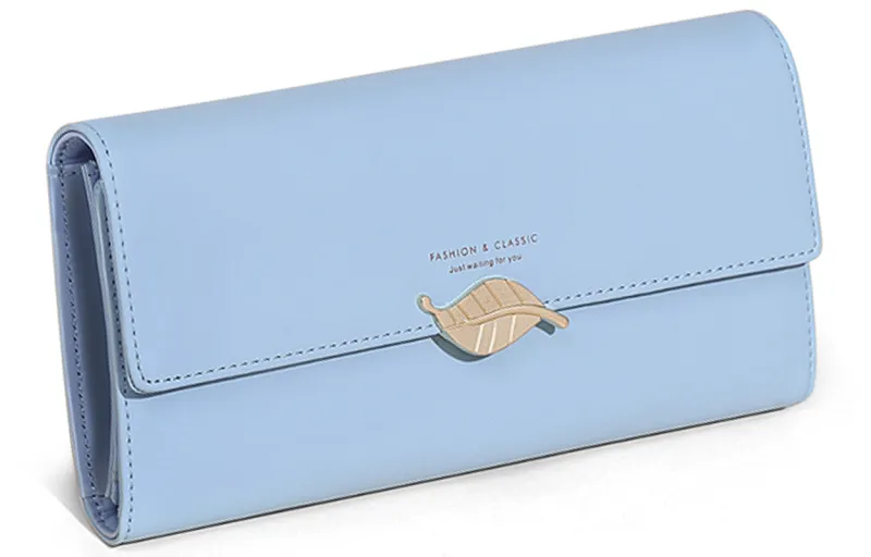 VINEY Cow Leather Wallet Handheld Coin Purse Regular Women's Pink/Light Blue-8