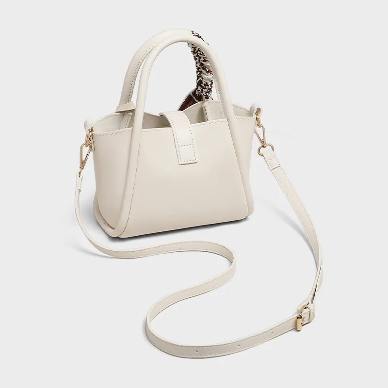 VINEY Synthetic Leather Handbag, Shoulder Bag, Crossbody Bag Regular Women's Ecru-4