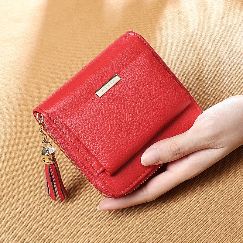 VINEY Cow Leather Wallet Clutch Coin Purse Trumpets Women's Multicolor-4