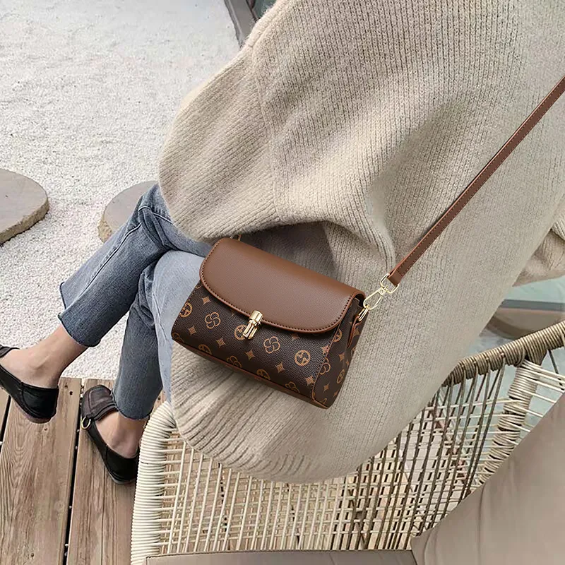 VINEY Synthetic Leather Small Square Bag Shoulder Bag, Crossbody Bag Regular Women's Coffee-3