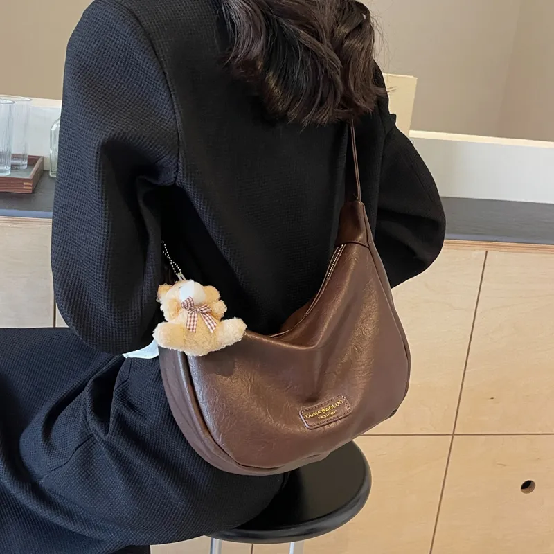 VINEY Pu Shoulder Bag Crossbody Bag Dumpling Bag Regular Women's Coffee-1