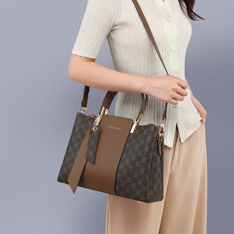 VINEY Synthetic Leather Shoulder Bag, Crossbody Bag, Handbag Tubas Women's Coffee-3