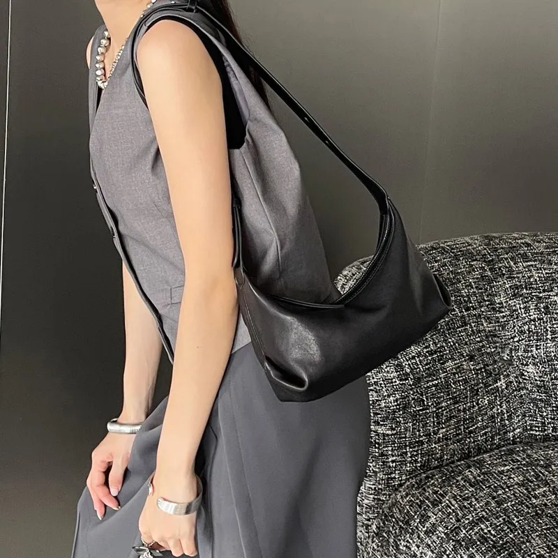 VINEY Sheepskin Shoulder Bag, Crossbody Bag Regular Women's Black/White-3