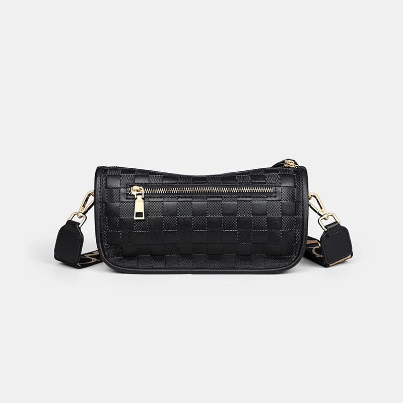 VINEY Synthetic Leather Shoulder Bag, Crossbody Bag Regular Women's Black-4