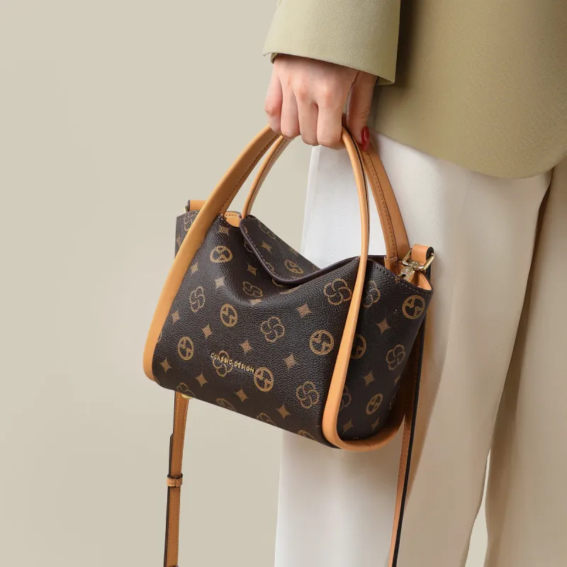 VINEY Synthetic Leather Tote Handbag, Crossbody Bag Regular Women's Coffee Brown-1
