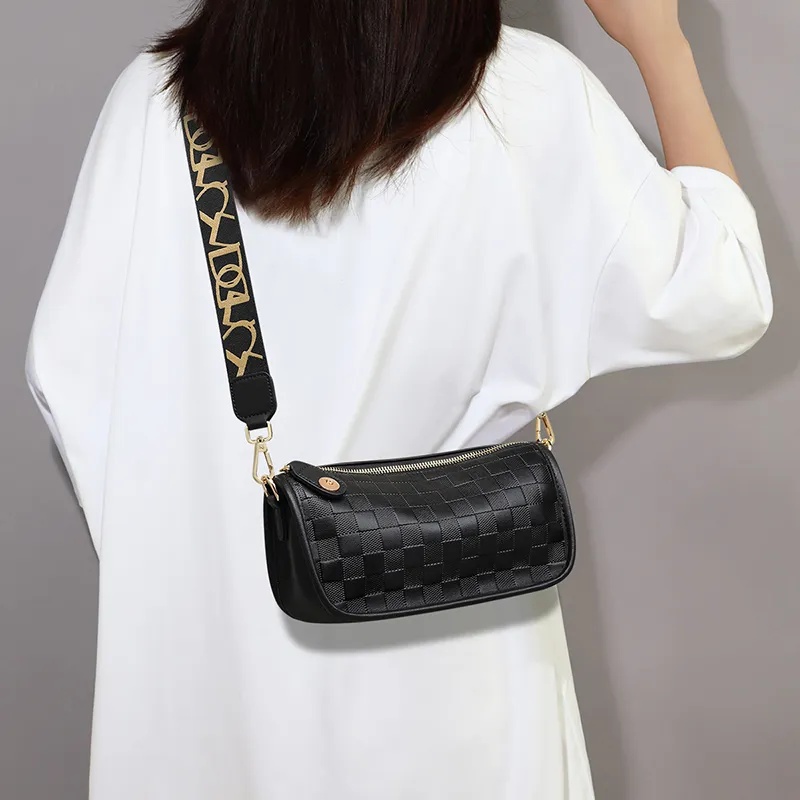 VINEY Synthetic Leather Shoulder Bag, Crossbody Bag Regular Women's Black-1