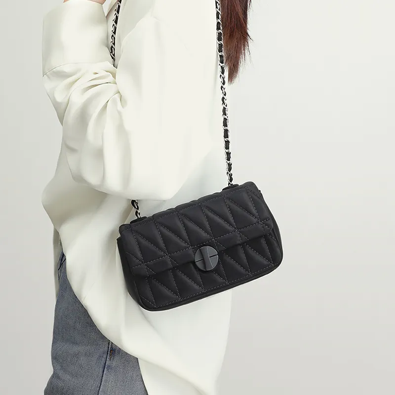 VINEY Synthetic Leather Small Square Bag Shoulder Bag Crossbody Bag Small Size Women's Spring Light Pearl White-8