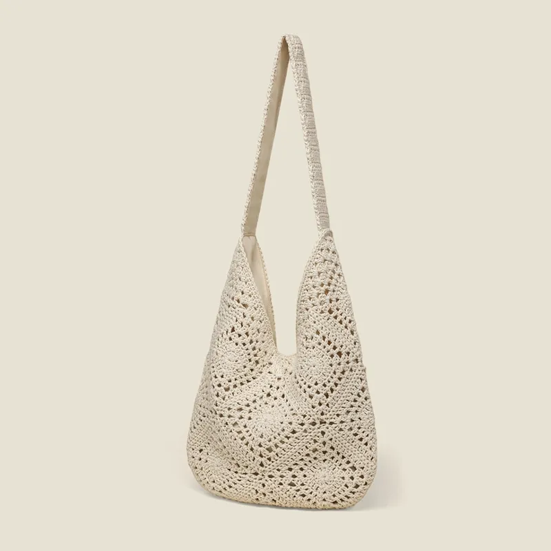 VINEY Fabric Shoulder Bag Regular Women's Ecru-3