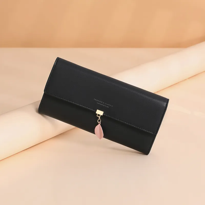 VINEY Cow Leather Coin Purse Wallet Bag Trumpets Women's Pink-6