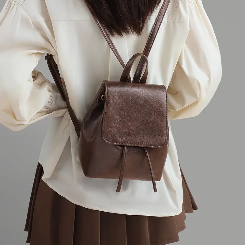 VINEY Cow Leather Travel Bags, Backpacks, Backpacks Tubas Women's Vintage Brown-3