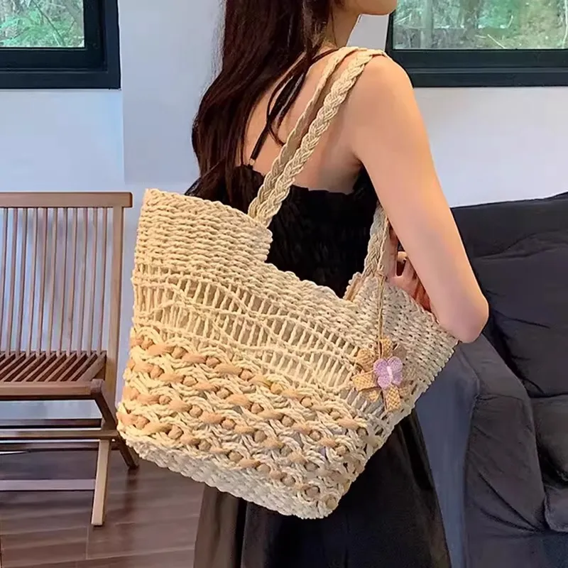VINEY Fabric Shoulder Bag Regular Women's Beige-1