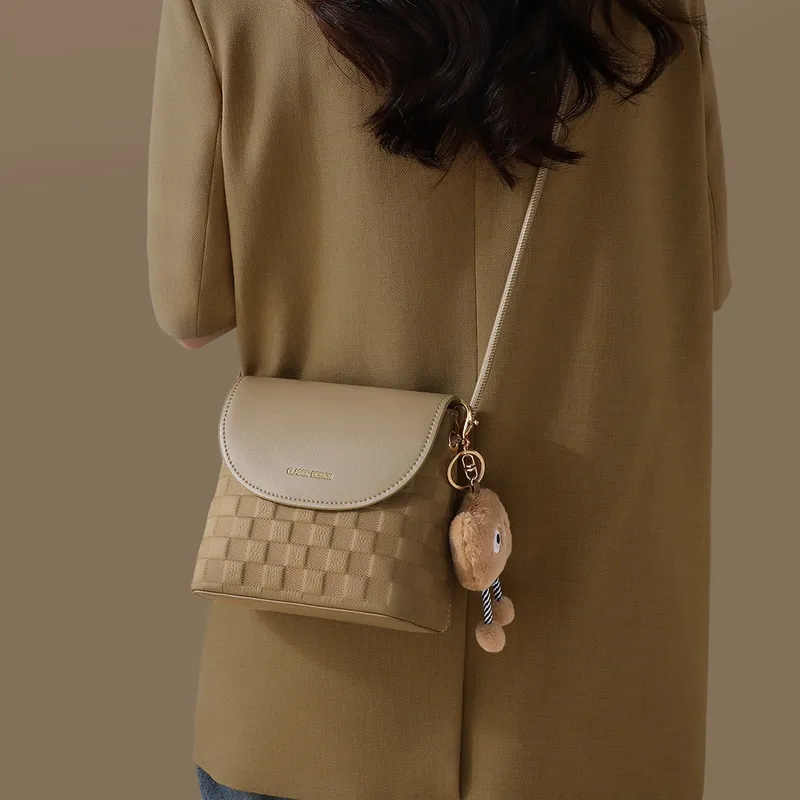 VINEY Cow Leather Shoulder Bag, Crossbody Bag, Cell Phone Pouch Regular Women's Elephant Gray-2