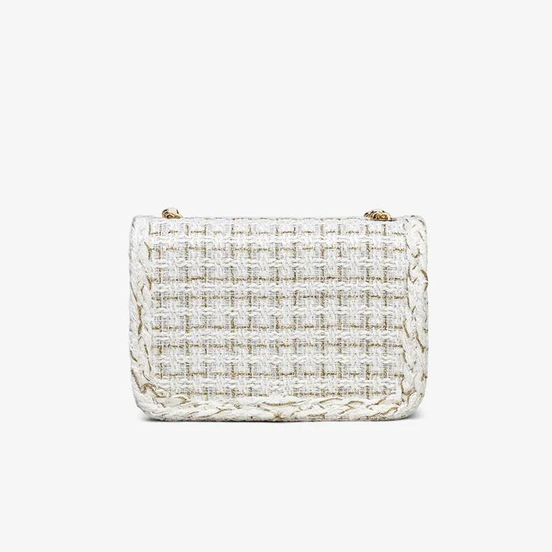 VINEY Fabric Shoulder Bag, Crossbody Bag, Small Square Bag Regular Women's Ecru-12