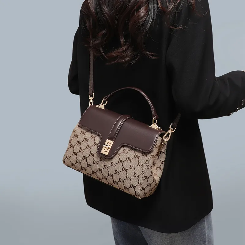 VINEY Fabric Handbag, Shoulder Bag, Crossbody Bag Regular Women's Coffee-2