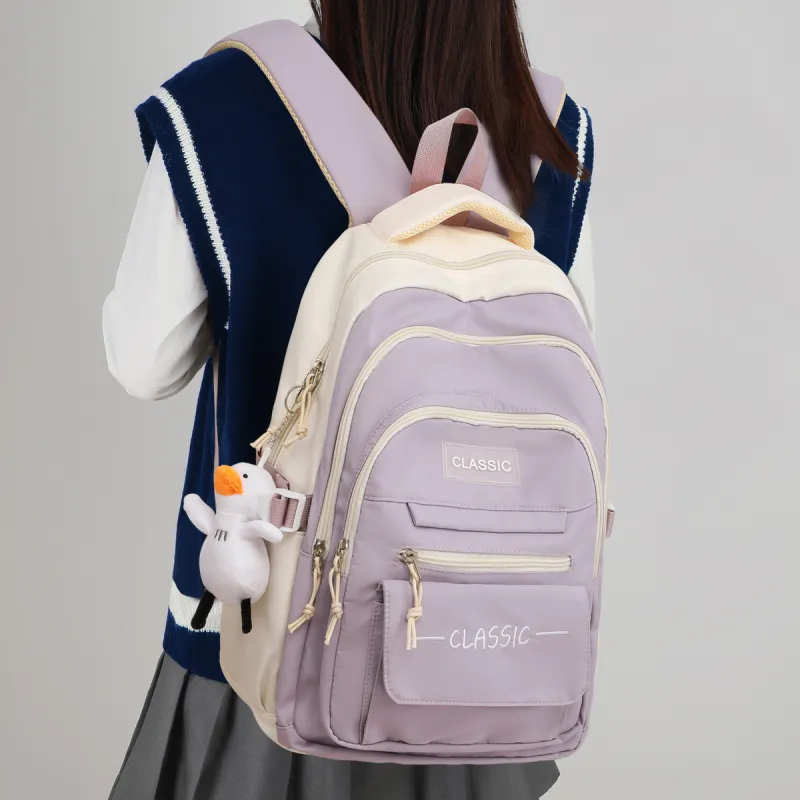VINEY Fabric Backpack Large Size Unisex Multicolor-10