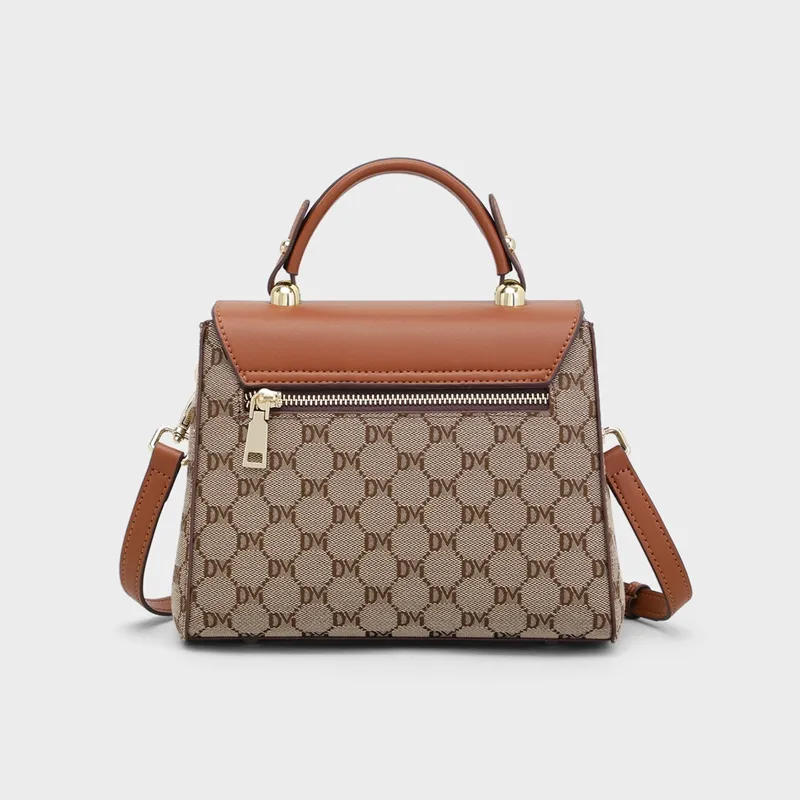 VINEY Fabric With Synthetic Leather Crossbody Bag Shoulder Bag Handbag Mom Bag Medium Size Women's Coffee/Earth Yellow-10