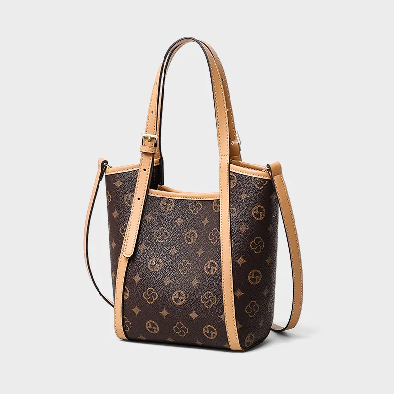 VINEY Synthetic Leather Handbag, Shoulder Bag, Crossbody Bag Regular Women's Coffee-3
