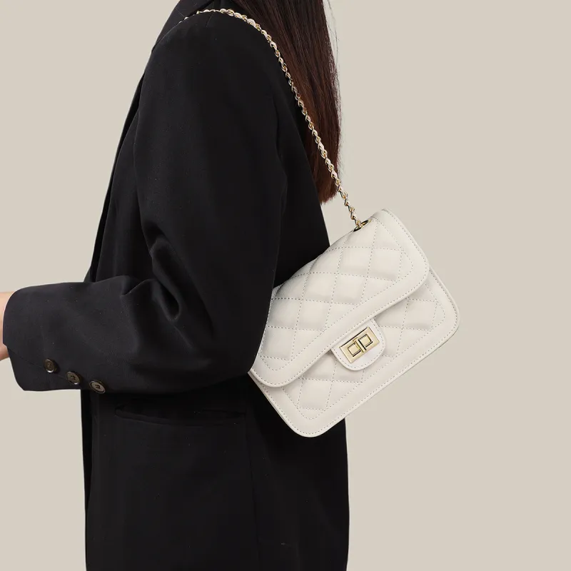 VINEY Cow Leather Shoulder Bag Crossbody Bag Regular Women's Ecru-3
