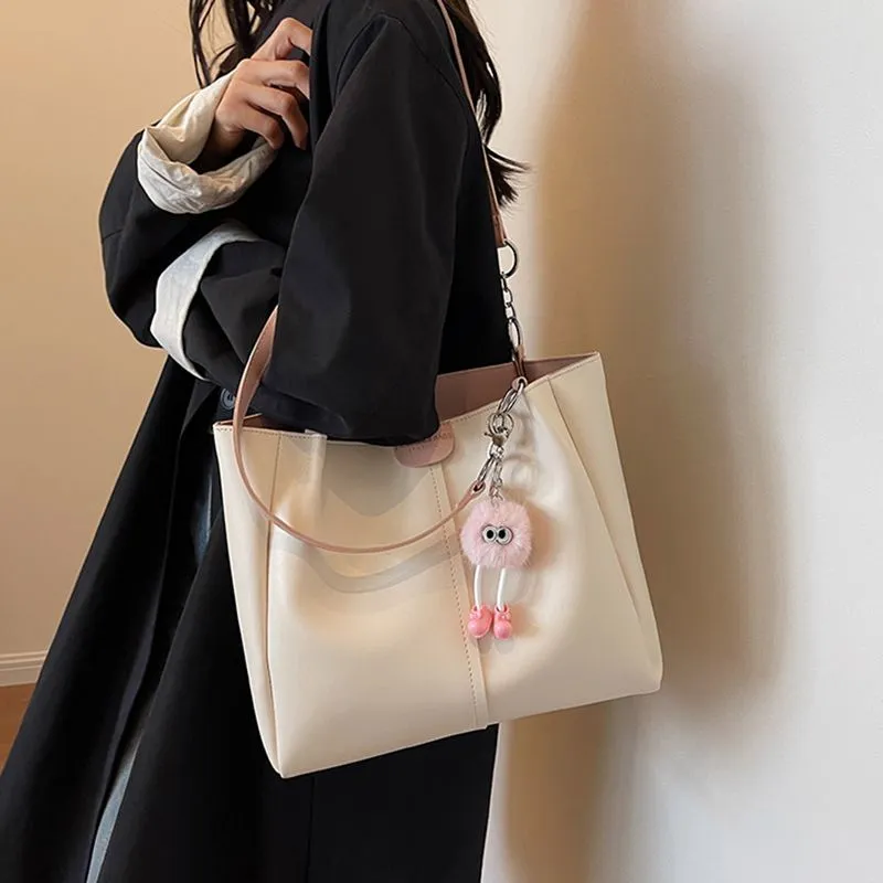 VINEY Cow Leather Shoulder Bag, Tote Bag, Shopping Bag Tubas Women's Pink-1