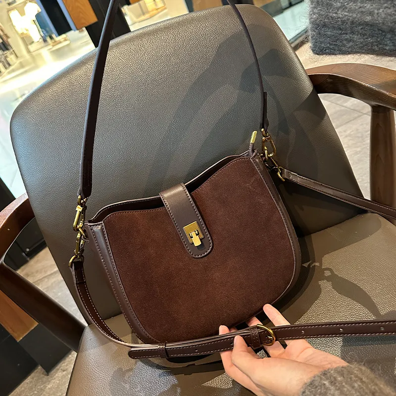 VINEY Cow Leather Shoulder Bag, Crossbody Bag, Bucket Bag Regular Women's Coffee-3