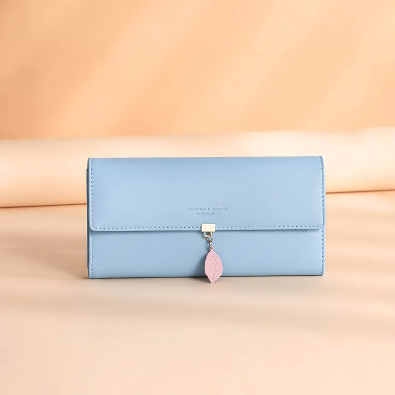 VINEY Cow Leather Coin Purse Wallet Bag Trumpets Women's Pink-12