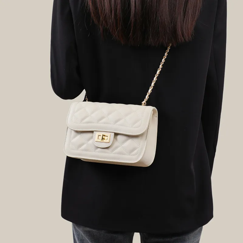 VINEY Cow Leather Shoulder Bag Crossbody Bag Regular Women's Ecru-4