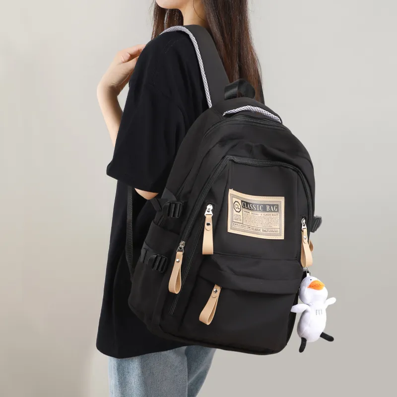 VINEY Fabric Backpack Large Size Unisex Multicolor-11