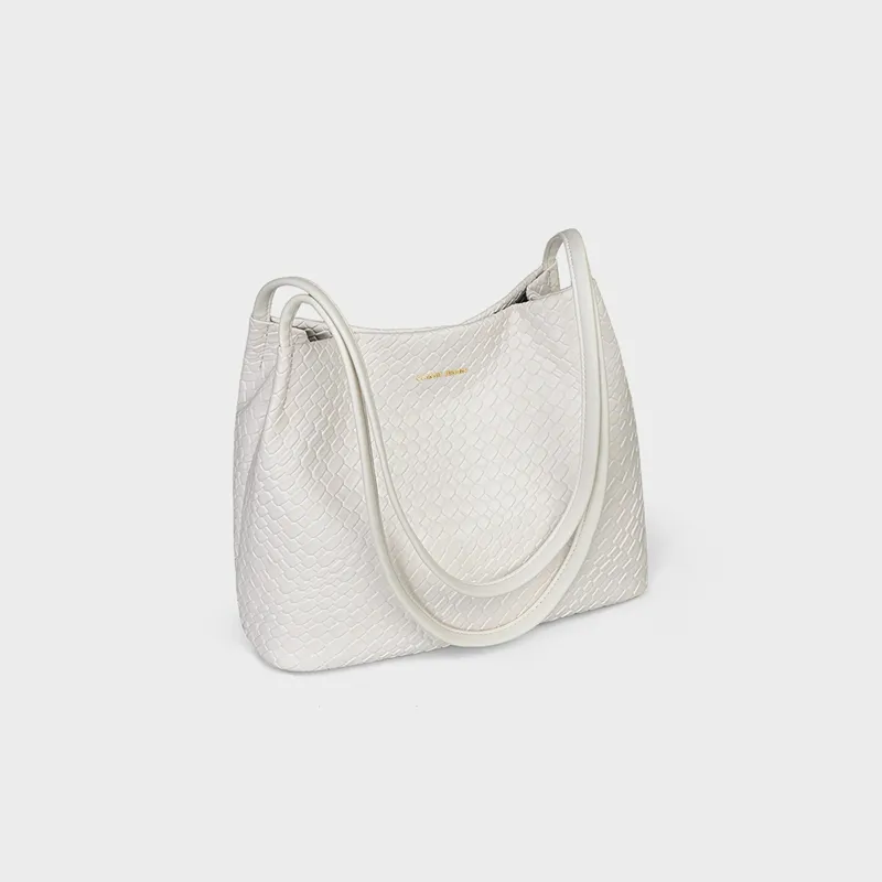 VINEY Synthetic Leather Shoulder Bag, Tote, Handbag, Shopping Bag Tubas Women's White-2