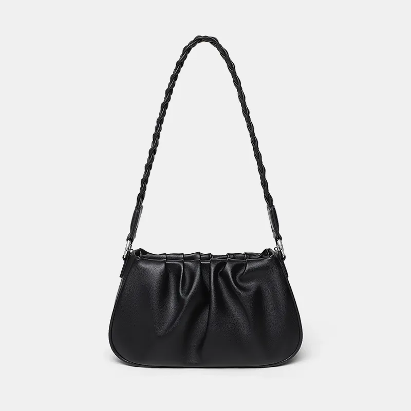 VINEY Cow Leather Shoulder Bag, Crossbody Bag, Crescent Bag Regular Women's Ecru-9