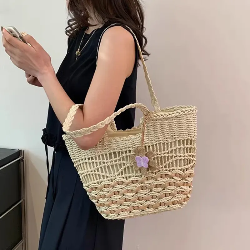 VINEY Fabric Shoulder Bag Regular Women's Beige-4