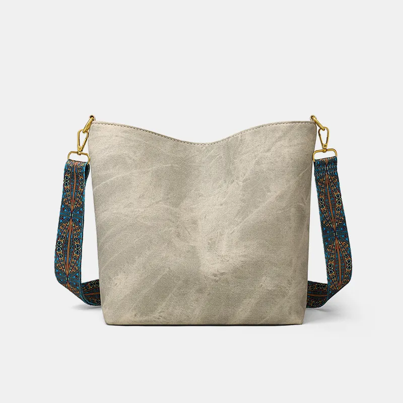 VINEY PU Shoulder Bag, Crossbody Bag, Tote Bag Large Size Women's Ecru-4