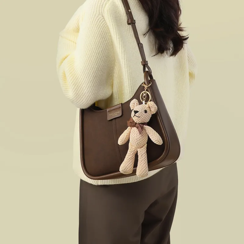 VINEY Synthetic Leather Shoulder Bag, Crossbody Bag, Tote Bag Regular Women's Coffee-3
