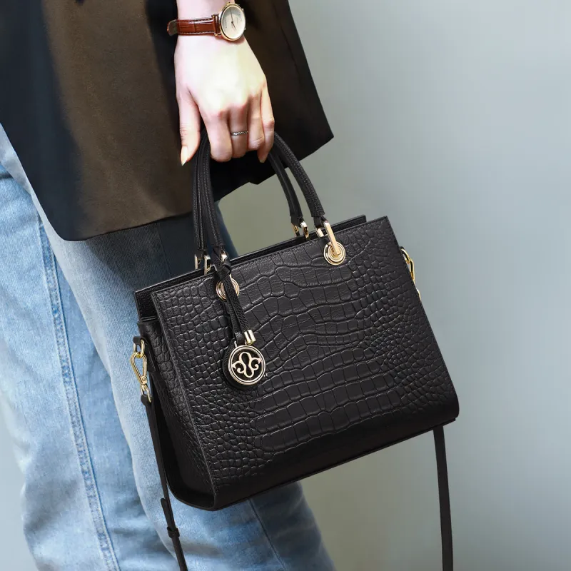 VINEY Cow Leather Shoulder Bag Crossbody Bag Regular Women's Black-1