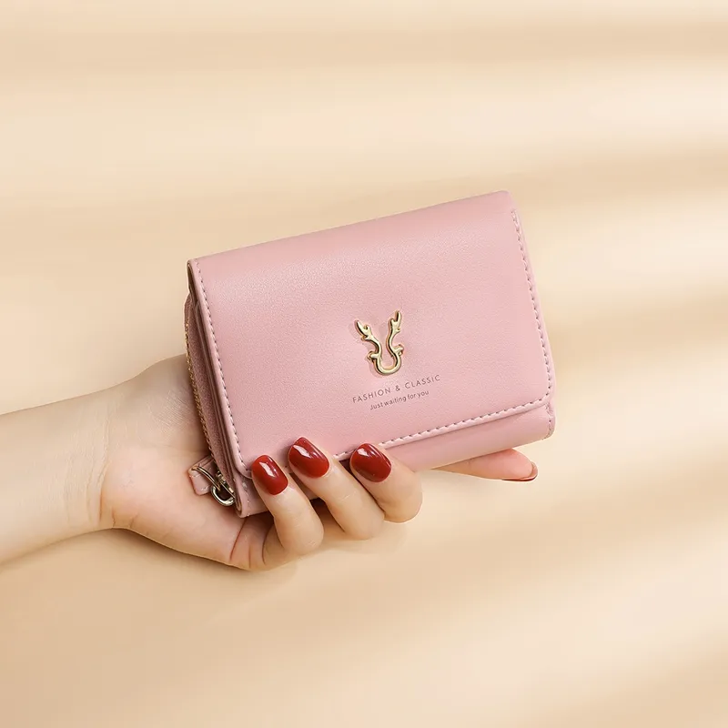 VINEY Cow Leather Coin Purse Wallet Bag Trumpets Women's Pink-21