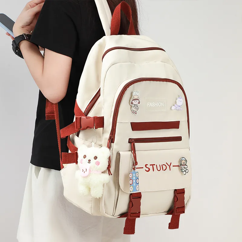 VINEY Fabric Backpack Regular Unisex Multicolor-1