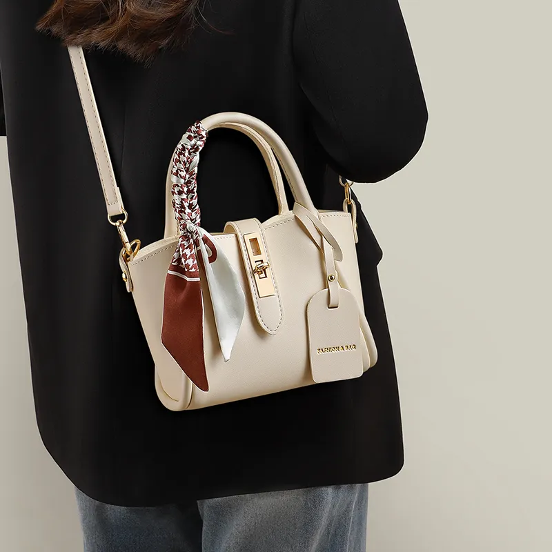 VINEY Synthetic Leather Handbag, Shoulder Bag, Crossbody Bag Regular Women's Ecru-1