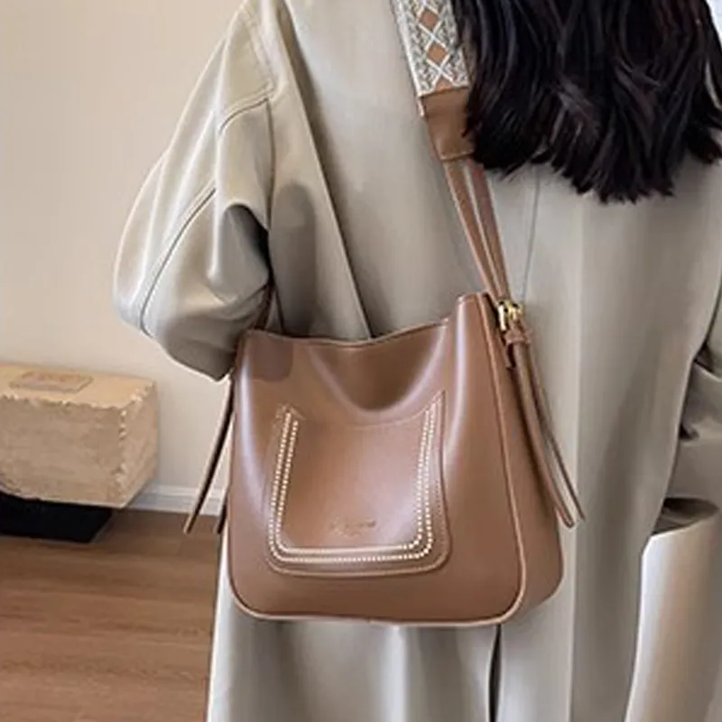VINEY Synthetic Leather Crossbody Bag Women's Brown-3