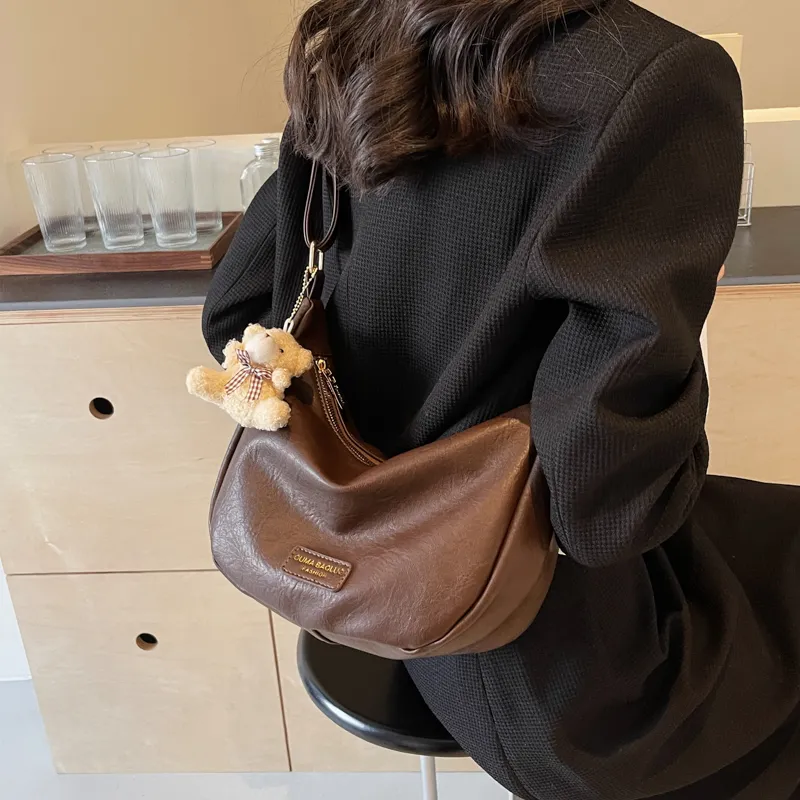 VINEY Pu Shoulder Bag Crossbody Bag Dumpling Bag Regular Women's Coffee-2