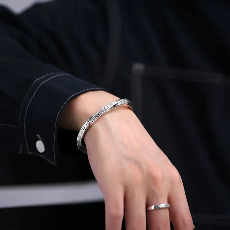 Ascending S999 Fine Silver Bangles Unisex-5
