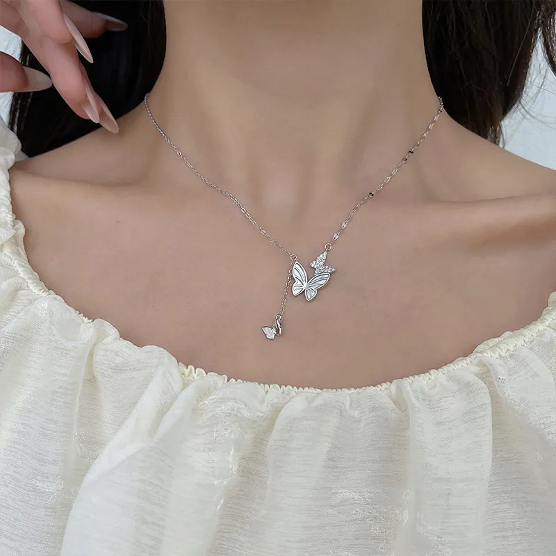 Ascending S925 Silver Necklaces Women's-5