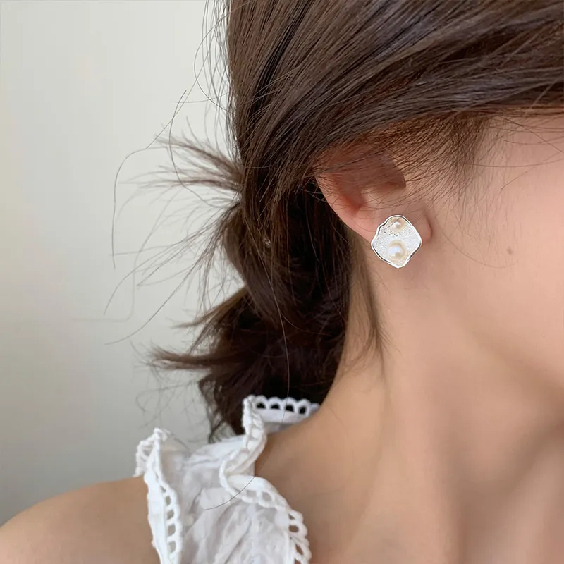 Ascending S925 Silver Stud Earrings Women's-1