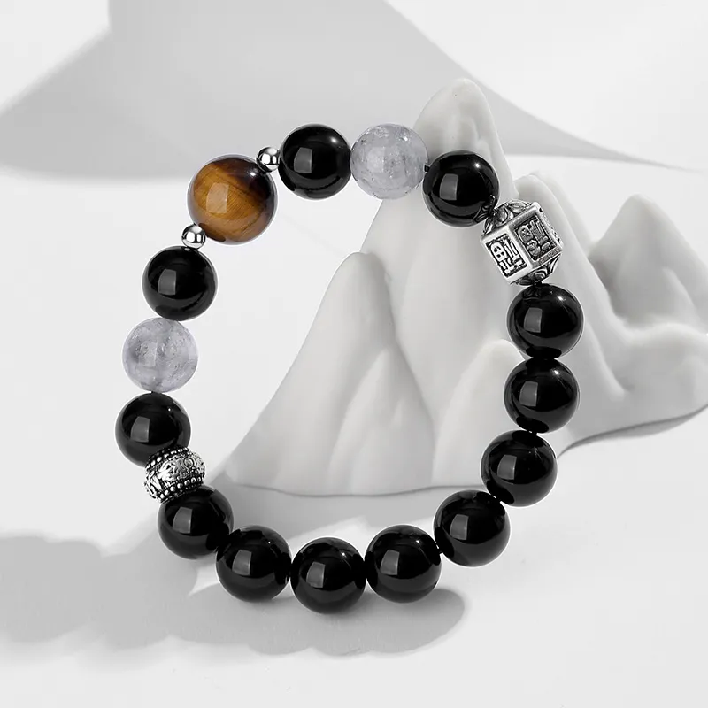 Ascending Obsidian Bracelets Unisex-1