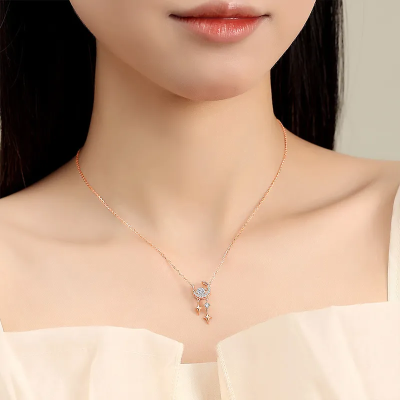 Ascending S925 Silver Necklaces Women's-6